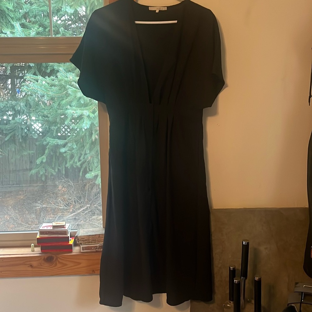 Monk & Lou deep V midi dress
